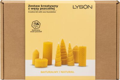 LYSON Set zum Selbermachen von Kerzen Kreatives Kerzenmachen Kerzenherstellung Handgefertigte Kerze als Geschenk Kerzen gießen Bastelset zum Kerzenmachen für Kinder und Erwachsene – Natur-Set