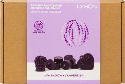 LYSON Set zum Selbermachen von Kerzen Kreatives Kerzenmachen Kerzenherstellung Handgefertigte Kerze als Geschenk Kerzen gießen Bastelset zum Kerzenmachen für Kinder und Erwachsene – Lavendel-Set