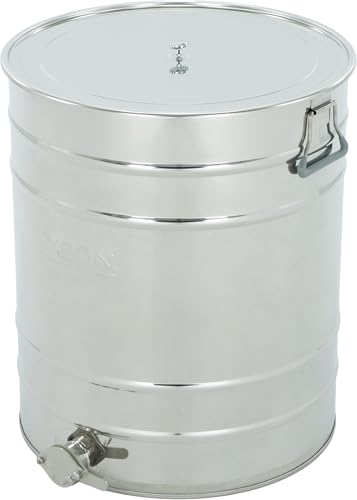 LYSON Abfüllbehälter 100l (ca. 140 kg) für Honig Abfülleimer mit rostfreiem Quetschhahn Edelstahl 6/4" Absetzbehälter zum Honigaufbewaren Abfüllkübel mit Deckel und Griffen - Image 10