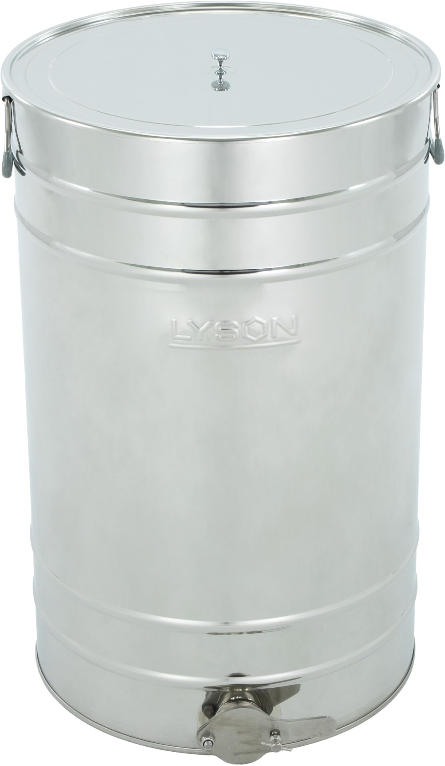 LYSON Abfüllbehälter 150l (ca. 210 kg) für Honig Abfülleimer mit rostfreiem Quetschhahn Edelstahl 2" Absetzbehälter zum Honigaufbewaren Abfüllkübel mit Deckel und Griffen - Image 5