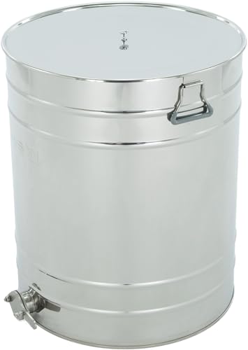 LYSON Abfüllbehälter 200l (ca. 280 kg) für Honig Abfülleimer mit rostfreiem Quetschhahn Edelstahl 2" Absetzbehälter zum Honigaufbewaren Abfüllkübel mit Deckel und Griffen - Image 9