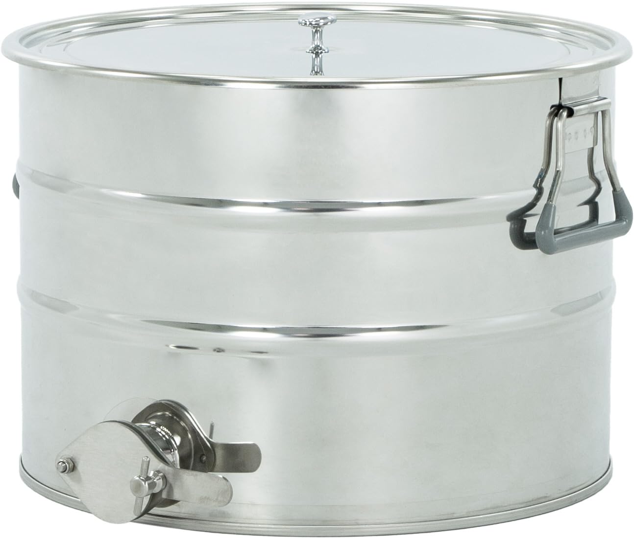 LYSON Abfüllbehälter 30l (ca. 40 kg) für Honig Abfülleimer mit rostfreiem Quetschhahn Edelstahl 6/4" Absetzbehälter zum Honigaufbewaren Abfüllkübel mit Deckel und Griffen - Image 2