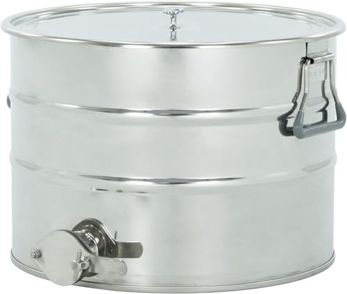 LYSON Abfüllbehälter 30l (ca. 40 kg) für Honig Abfülleimer mit rostfreiem Quetschhahn Edelstahl 6/4" Absetzbehälter zum Honigaufbewaren Abfüllkübel mit Deckel und Griffen - Image 3