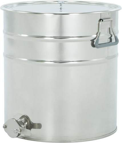 LYSON Abfüllbehälter 50l (ca. 70 kg) für Honig Abfülleimer mit rostfreiem Quetschhahn Edelstahl 6/4" Absetzbehälter zum Honigaufbewaren Abfüllkübel mit Deckel und Griffen - Image 4