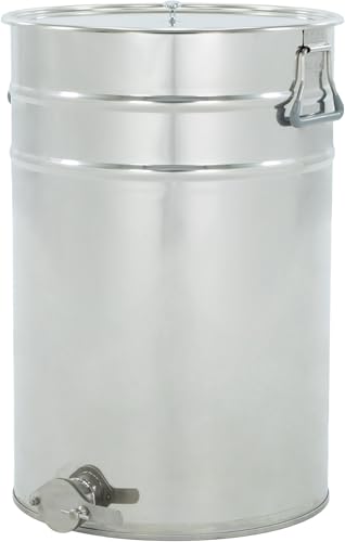 LYSON Abfüllbehälter 70l (ca. 100 kg) für Honig Abfülleimer mit rostfreiem Quetschhahn Edelstahl 6/4" Absetzbehälter zum Honigaufbewaren Abfüllkübel mit Deckel und Griffen - Image 3