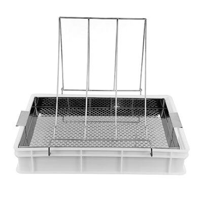LYSON Entdeckelungsgeschirr Entdeckelungswanne aus Kunststoff mit Edelstahlsieb und Universalrahmenständer aus Edelstahl Imkereibedarf Imkerausstattung 10 cm hoch - Image 10