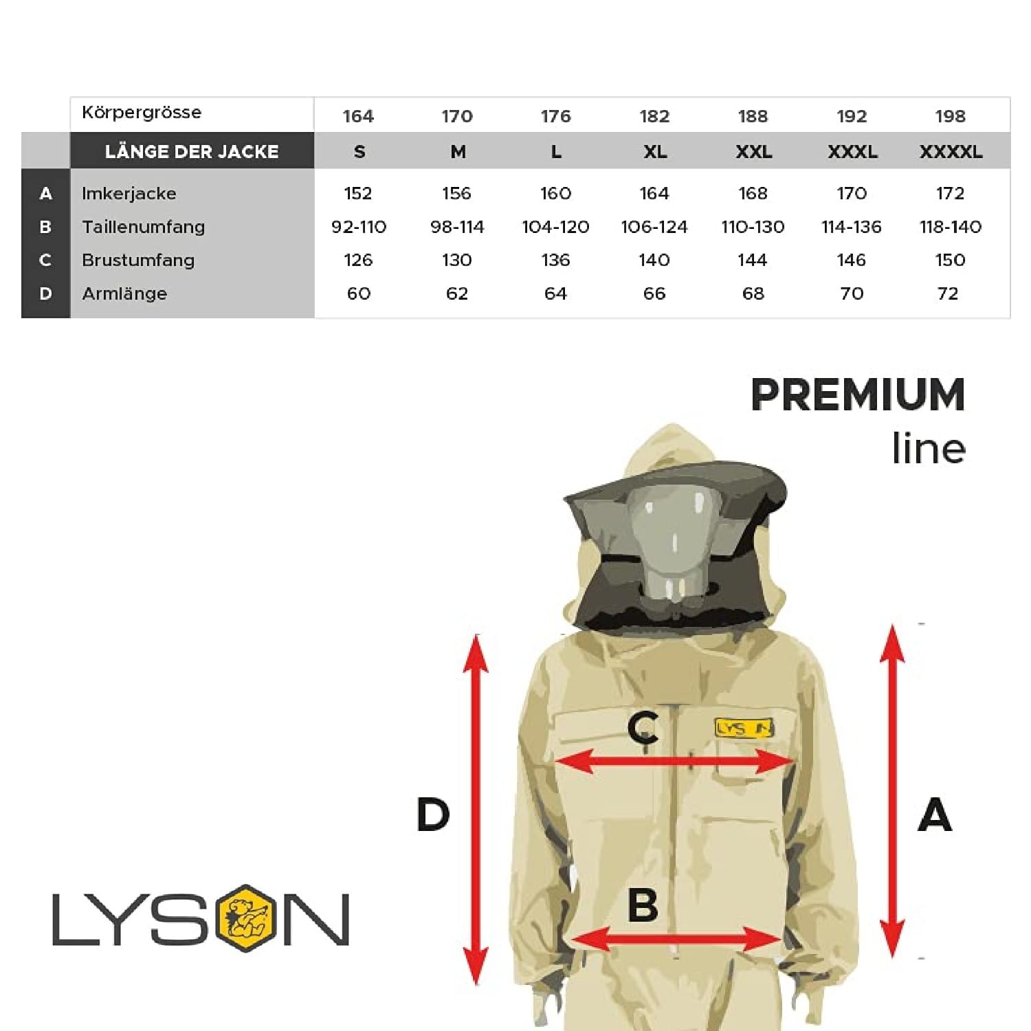 LYSON Imkerbluse mit abnehmbarem Hut/Imkerjacke mit Handstulpen mit Daumenloch Unisex Imkerbluse belüftet Professionelle Imkerbekleidung Imkerjacke mit Reißverschluss PREMIUM (L, Beige) - Image 5