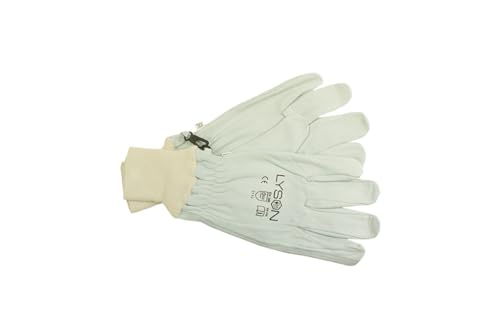 LYSON Imkerhandschuhe Kurze Handschuhe Imkerhandschuhe Leder Imkereibedarf Stichfeste Bienen Imker Imkerei Zubehör Gartenhandschuhe Weiß Größe L - Image 3