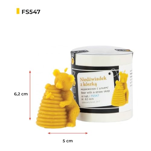 LYSON Kerzengießform Silikonform Bär mit Strohkorb Höhe 7 cm Silikon Kerzenform für Sojawachs Bienenwachs Gips Seifer Aromatherapie Kerzenherstellung Bienenwachskerzen Geschenkidee - Image 3