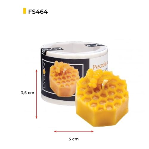 LYSON Kerzengießform Silikonform Biene auf der Wabe Höhe 5 cm Silikon Kerzenform für Sojawachs Bienenwachs Gips Seifer Aromatherapie Kerzenherstellung Bienenwachskerzen Geschenkidee - Image 3