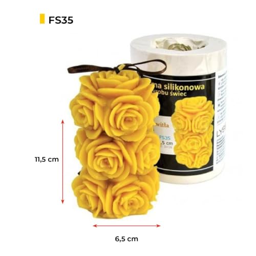 LYSON Kerzengießform Silikonform Die Verblühte Rose, Die Höhe: 11,5 cm für Bienenwachskerzen Giessform zur Kerzenherstellung Bienenwachskerzen gießen Geschenkidee wiederverwendbar - Image 3