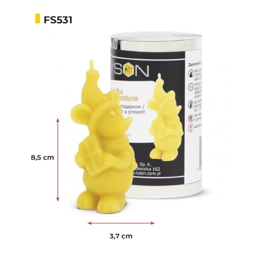 LYSON Kerzengießform Silikonform Maus mit Geschenk Höhe 10 cm Silikon Kerzenform für Sojawachs Bienenwachs Gips Seifer Aromatherapie Kerzenherstellung Bienenwachskerzen Geschenkidee - Image 4