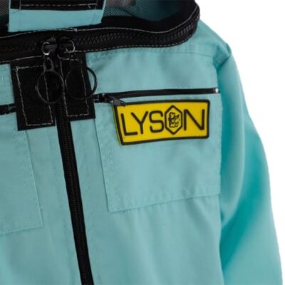 LYSON Kinderanzug mit abnehmbaren Hut Kinderoverall mit Schleier Kinderimkeranzug Schutzkleidung für Kinder, Imker Anzug Imkeranzug Schutz vor Bienen Türkis Grösse 146 - Image 10
