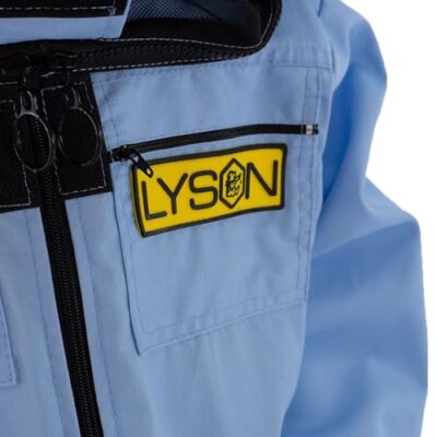 LYSON Kinderanzug mit abnehmbaren Hut Kinderoverall mit Schleier Schutzkleidung für Kinder, Imker Anzug Imkeranzug Schutz vor Bienen Blau Grösse 128 - Image 10