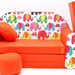 Pro Cosmo Kindersofa, Bett, Kindermöbel, inkl. Pufffe/Fußhocker und Kissen (F9)