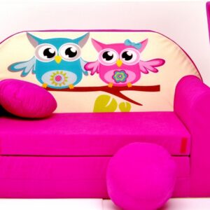 Pro Cosmo Kindersofa, Bett, Kindermöbel, inkl. Pufffe/Fußhocker und Kissen (H30)