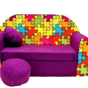 Pro Cosmo G34 Kindersofa, inkl. gratis Pufffe/Fußhocker und Kissen