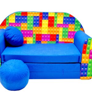 Pro Cosmo C32 Kindersofa, inkl. gratis Pufffe/Fußhocker und Kissen