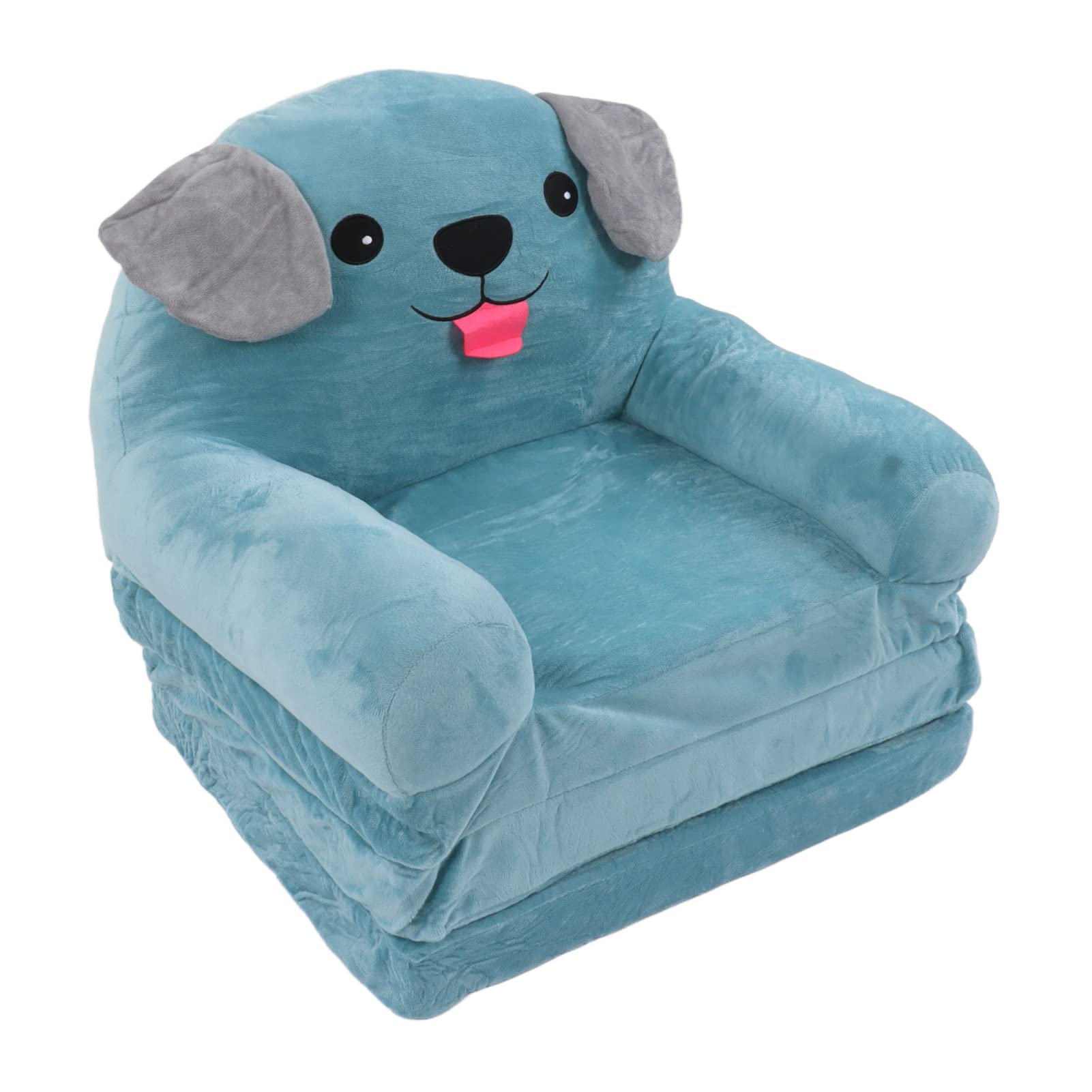 Blue Puppy Kindersofa, Umwandelbares Sofa in Liege, Klappbares Kleines Schlafsofa mit Doppeltem Verwendungszweck für Wohnzimmer, Spielzimmer (3 Schichten)