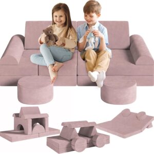 Spielsofa Kindersofa mit 15PCS Modul,Modulare Kinderspielcouch,Kindersofa aus Schaumstoff Bausteine,Spielsofa für Kinder & Kindersessel,Kuschelecke im Kinderzimmer,zum Spielen,Kreativsein,Schlafen