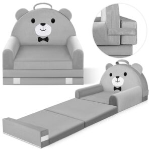 JUOIFIP Zusammenklappbarer Kleinkindstuhl, Bett, Kindersofa, ausklappbar kindersessel 2 in 1 Mini Couch, 150cm Wweiches Kristall Samt Kleinkinder Spielsofa für Schlafzimmer Wohnzimmer, Spielzimmer