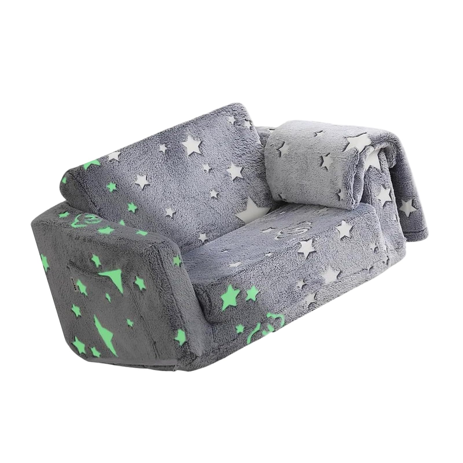 Woedpez Kindercouch für Mädchen und Jungen, umwandelbares Kindersofa mit stabilem Design und einfacher Faltfunktion für kleine Räume, biegsames Kindersofa