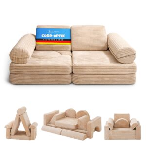 Bestlivings Spielsofa Kinder Beige Flanell-Cord