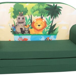 Delsit Kindersofa zum Ausklappen - Kinder Sofa mit Schaumstofffüllung - Sofa Kinder mit Abnehmbarem Bezug - Kindermöbel Kindersofa Mädchen & Jungen - Kindercouch - 9 Monate bis 4 Jahre - DT2-23061