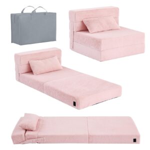 YOTATING Kinder-Sofabett, Kleinkind-Bodenmatratze, leuchtet im Dunkeln, modulares blaues Dinosaurier-Couch, zusammenklappbares Kindersofa, umwandelbare Futon-Klappmatratze, Stuhlbett für Spielzimmer