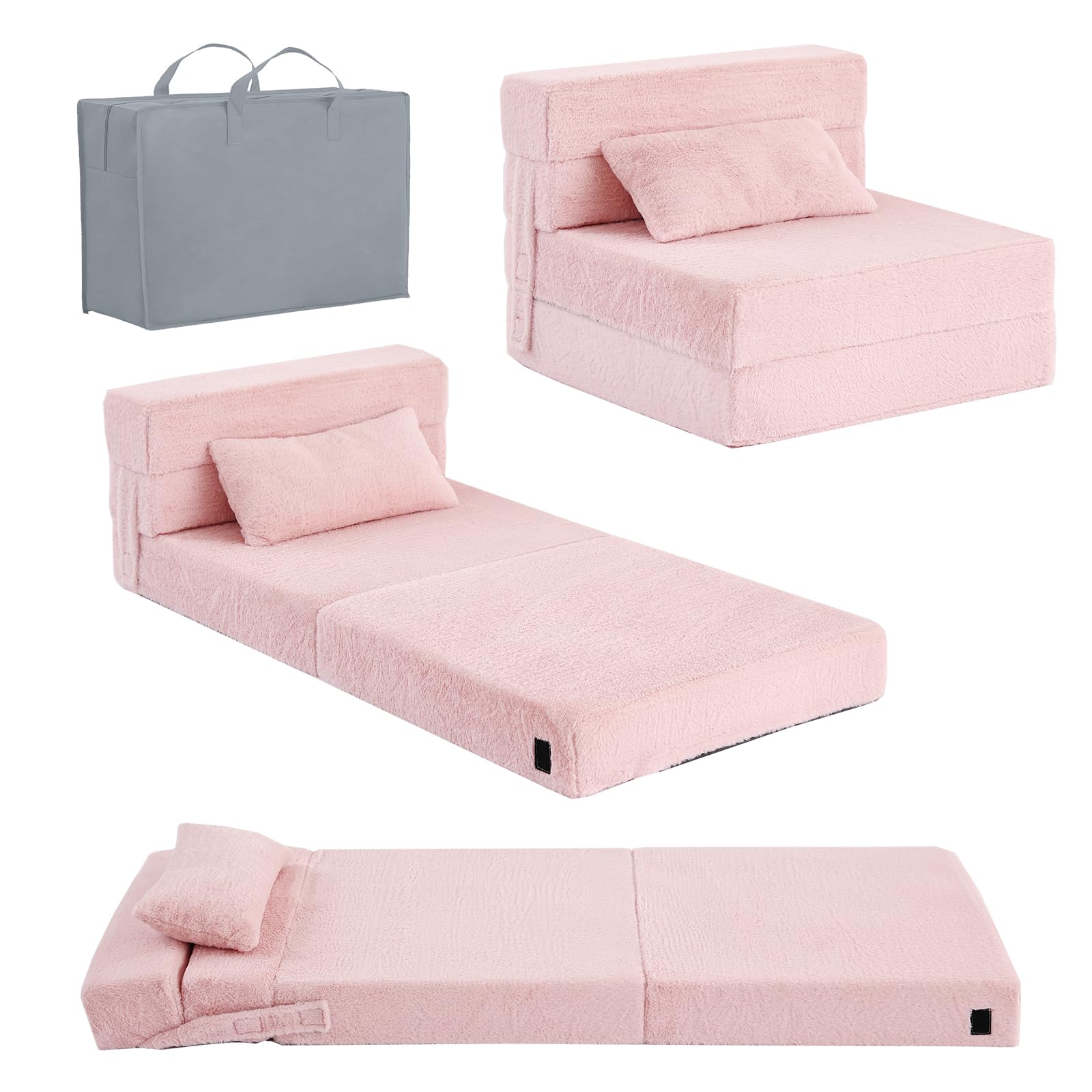 YOTATING Kinder-Sofabett, Kleinkind-Bodenmatratze, leuchtet im Dunkeln, modulares blaues Dinosaurier-Couch, zusammenklappbares Kindersofa, umwandelbare Futon-Klappmatratze, Stuhlbett für Spielzimmer
