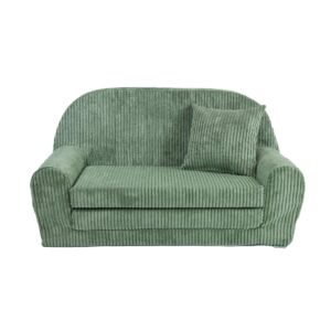 FORTISLINE Kindersofa ausklappbar 78x45x40 cm - Kindercouch aus Cord mit Liegefläche 104 cm, Mini Sofa für Kinderzimmer, Abnehmbarer waschbarer Bezug, Oeko-TEX Standard 100