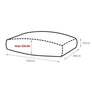 Spatium Jumbo XXL Palettenkissen Set abnehmbar Bezug wasserdicht gesteppt Palettenpolster Palettenauflage Palettensofa (Beige, Sitzkissen 120x80x20)