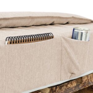 Spatium Palettenkissen Set abnehmbar Bezug wasserdicht Kaltschaum Palettenauflage Palettenpolster Palettenmöbel (Beige 7er Set)