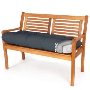 Spatium Bankauflage abnehmbar Bezug wasserdicht gesteppt Bankkissen Bankpolster Polsterauflage Auflage für Gartenbank 30 Größen zur Auswahl 7 Farben(120 x 50 x 10cm Anthrazit)