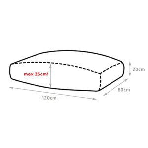 Spatium Jumbo XXL Palettenkissen Set abnehmbar Bezug wasserdicht gesteppt Palettenpolster Palettenauflage Palettensofa (Beige, Sitzkissen 120x80x20) - Image 4