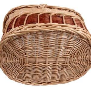 Korbwarenkorb gebogen verstärkt, Einkaufskorb, Korb für Obst oder Gemüse, Korb für Pilze, Picknickkorb 46 x 32 H 28/42 cm - Image 4