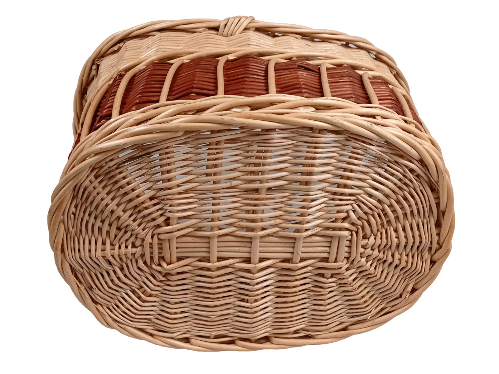 Korbwarenkorb gebogen verstärkt, Einkaufskorb, Korb für Obst oder Gemüse, Korb für Pilze, Picknickkorb 46 x 32 H 28/42 cm - Image 4