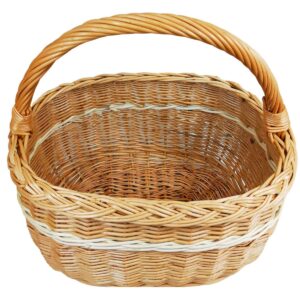 Weidenkorb, Einkaufskorb, Obst- oder Gemüsekorb, Pilzkorb, Picknickkorb 40 x 27 / H 23/40 cm - Image 4