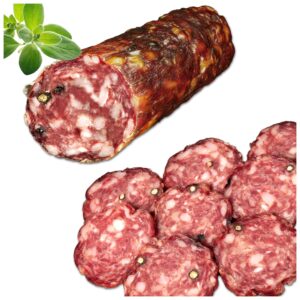 Rindersalami „Hana“ – kaltgeräuchert und mit Kräutern verfeinert- Wurstwaren 300g - Trockenwurst - Rohwurst - Dauerwurst am Stück - Trockenfleisch - getrocknete Wurst Snack