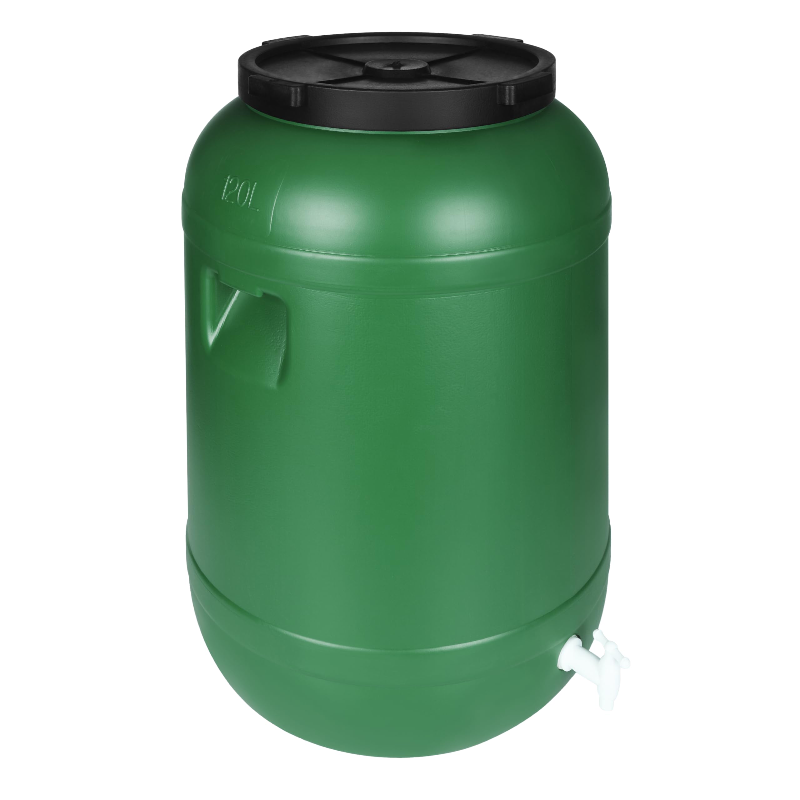 F & R Wasserkanister mit Hahn 120 Liter aus HDPE I I Regentonne mit Deckel I Kanister Hahn I Wasserbehälter mit Hahn I Wassertank I Fass mit Deckel I Regenwassertank Grün - Image 2