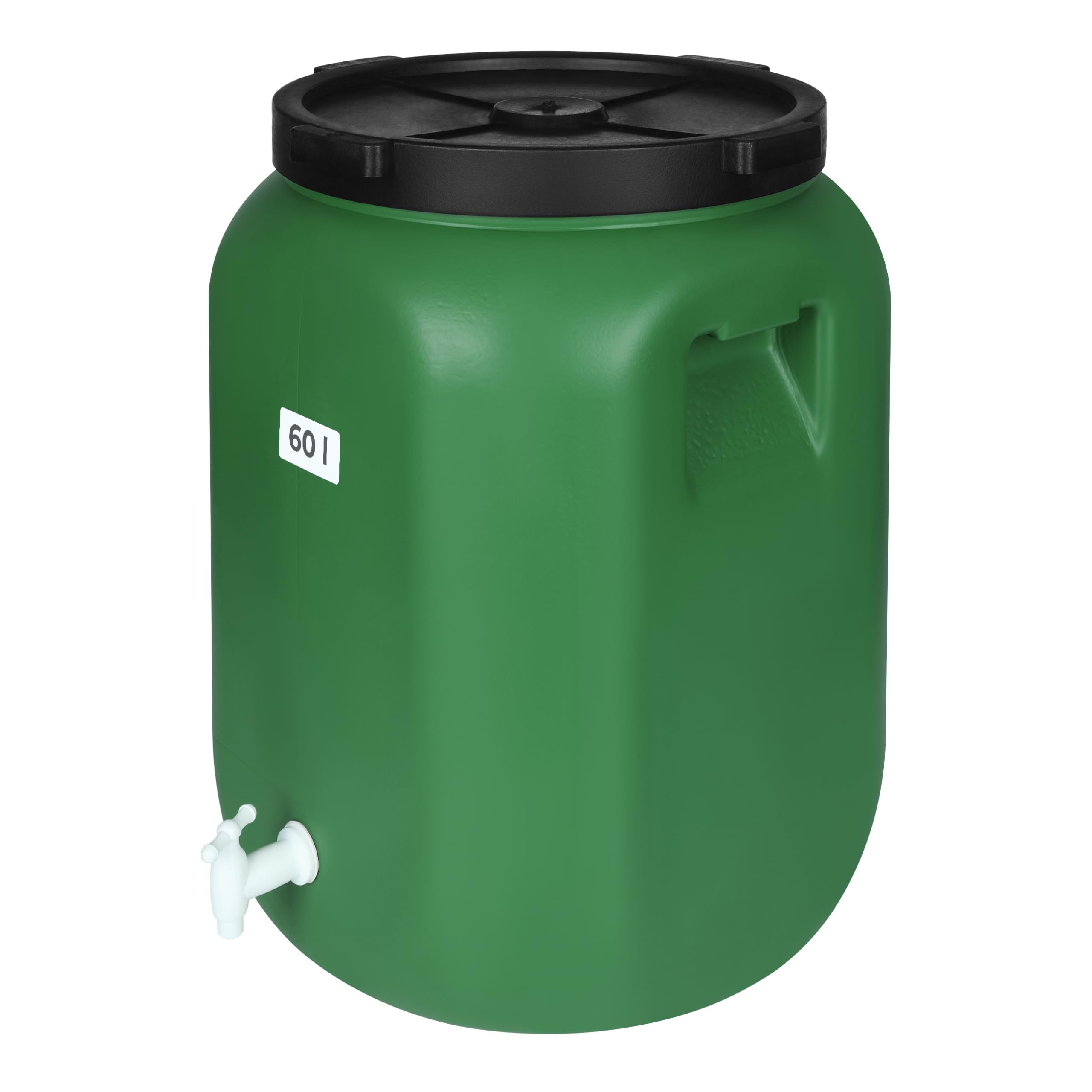 F & R Wasserkanister mit Hahn 60 Liter aus HDPE I I Regentonne mit Deckel I Kanister Hahn I Wasserbehälter mit Hahn I Wassertank I Fass mit Deckel I Regenwassertank Grün - Image 3