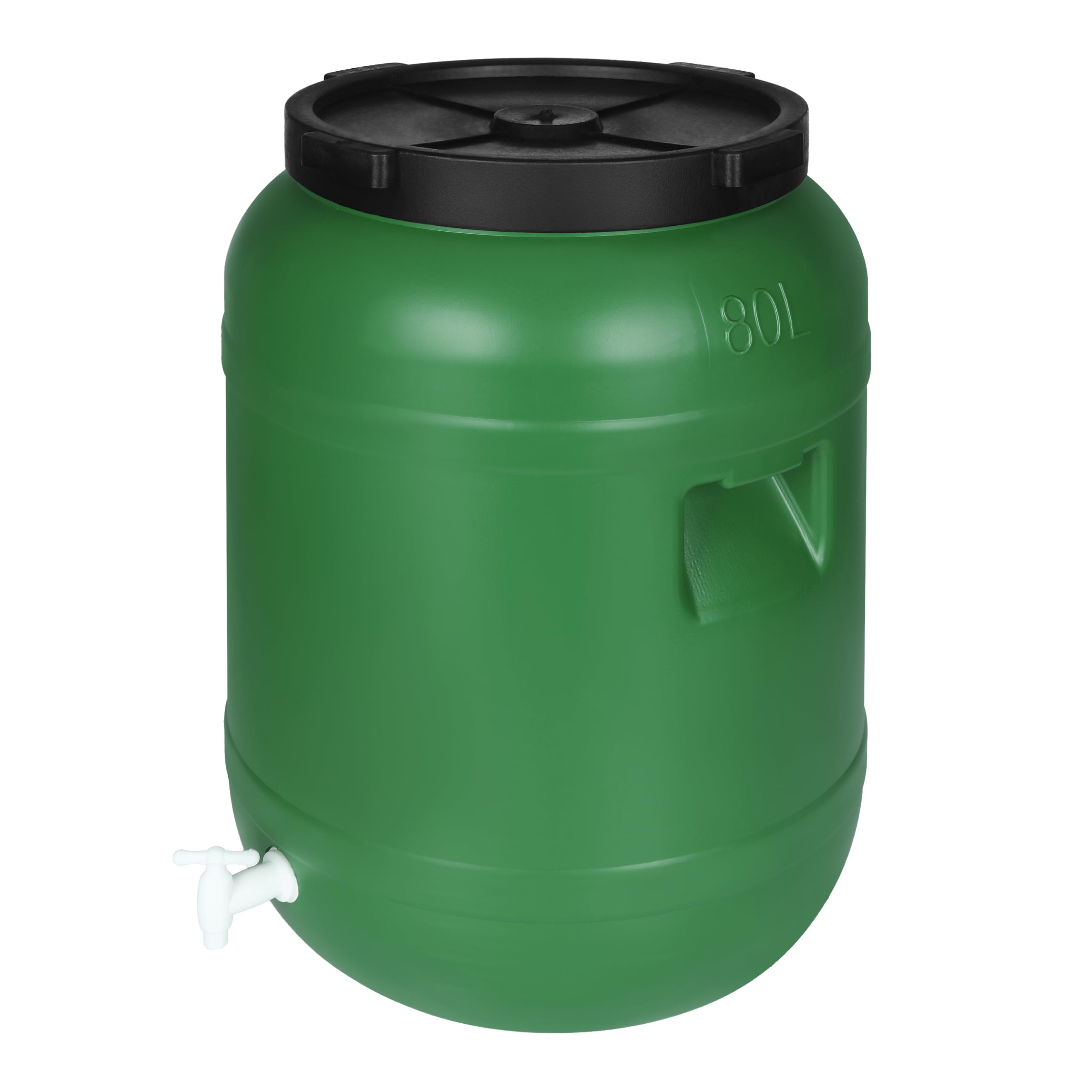 F & R Wasserkanister mit Hahn 80 Liter aus HDPE I I Regentonne mit Deckel I Kanister Hahn I Wasserbehälter mit Hahn I Wassertank I Fass mit Deckel I Regenwassertank Grün - Image 3