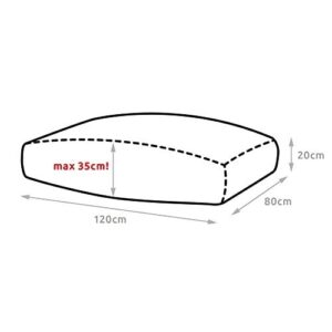 Spatium Jumbo XXL Palettenkissen Set abnehmbar Bezug wasserdicht gesteppt Palettenpolster Palettenauflage Palettensofa (Beige, Sitzkissen 120x80x20)