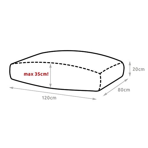 Spatium Jumbo XXL Palettenkissen Set abnehmbar Bezug wasserdicht gesteppt Palettenpolster Palettenauflage Palettensofa (Beige, Sitzkissen 120x80x20)