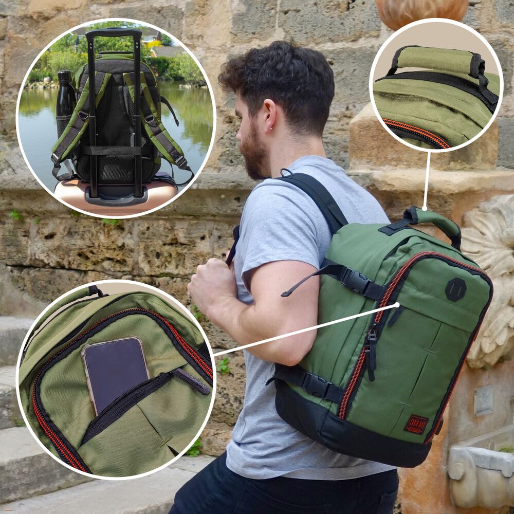 Cabin Max Metz Kleiner Rucksack – 20 Liter Stowaway Reisetasche 40x20x25 cm – Ryanair Kabinengepäck – Ideal als Handgepäck im Flugzeug (Apache Grau, 40 x 20 x 25cm) - Image 3