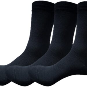 ULLMYS Herren Merino Wollsocken – 98% Naturfasern, davon 80% Merino Wolle für Komfort im Alltag & Business, aus Europa – Schwarz, 3 Paar, Größe 43/46