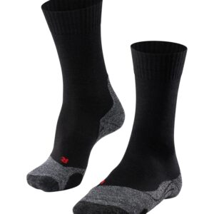 FALKE Herren Wandersocken TK2 Explore M So Wolle Funktionsmaterial antiblasen dick 1 Paar, Schwarz Black-Mix 3010-O, 44-45