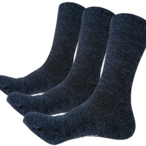 ULLMYS Damen Merino Crew Wollsocken – 3 Paar, 98% Naturfasern (davon 80% Merino Wolle) für Komfort im Alltag & Business, aus Europa – Dunkelgrau, 3 Paar Größe 35/38