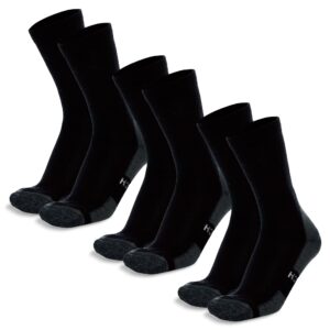 Merino.tech Merino Socken Herren und Damen 3 Paar Wandersocken Unisex für Outdoor und Alltag (Black Pack of 3, 43-47)