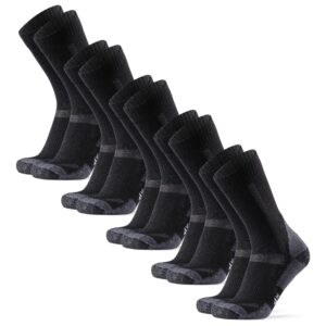 DANISH ENDURANCE Merino Wandersocken, Arbeitssocken, Funktionssocken, Herren, Damen & Kinder, 1, 3 & 5 Paar, Schwarz/Grau 5 Paar, 43-47